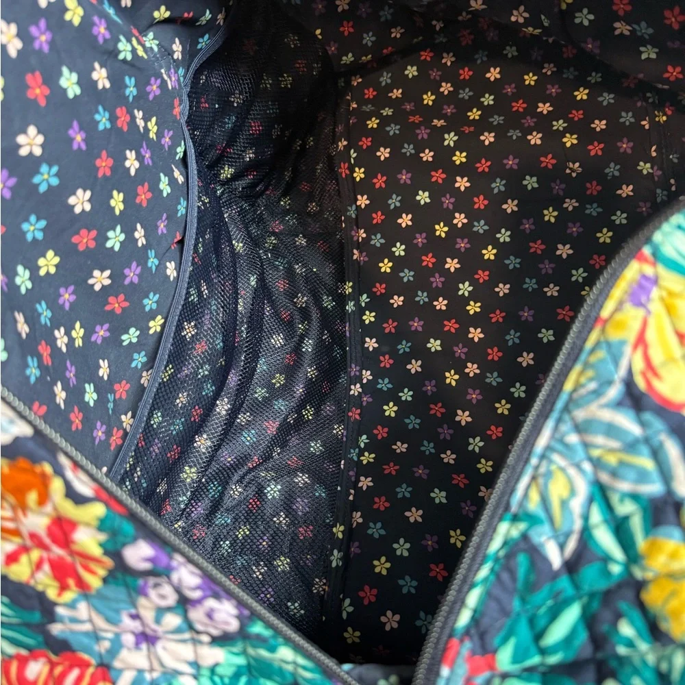 Vera Bradley Quilted Bag with Floral Design - Orange, Green, Purple - Picture 4 of 8